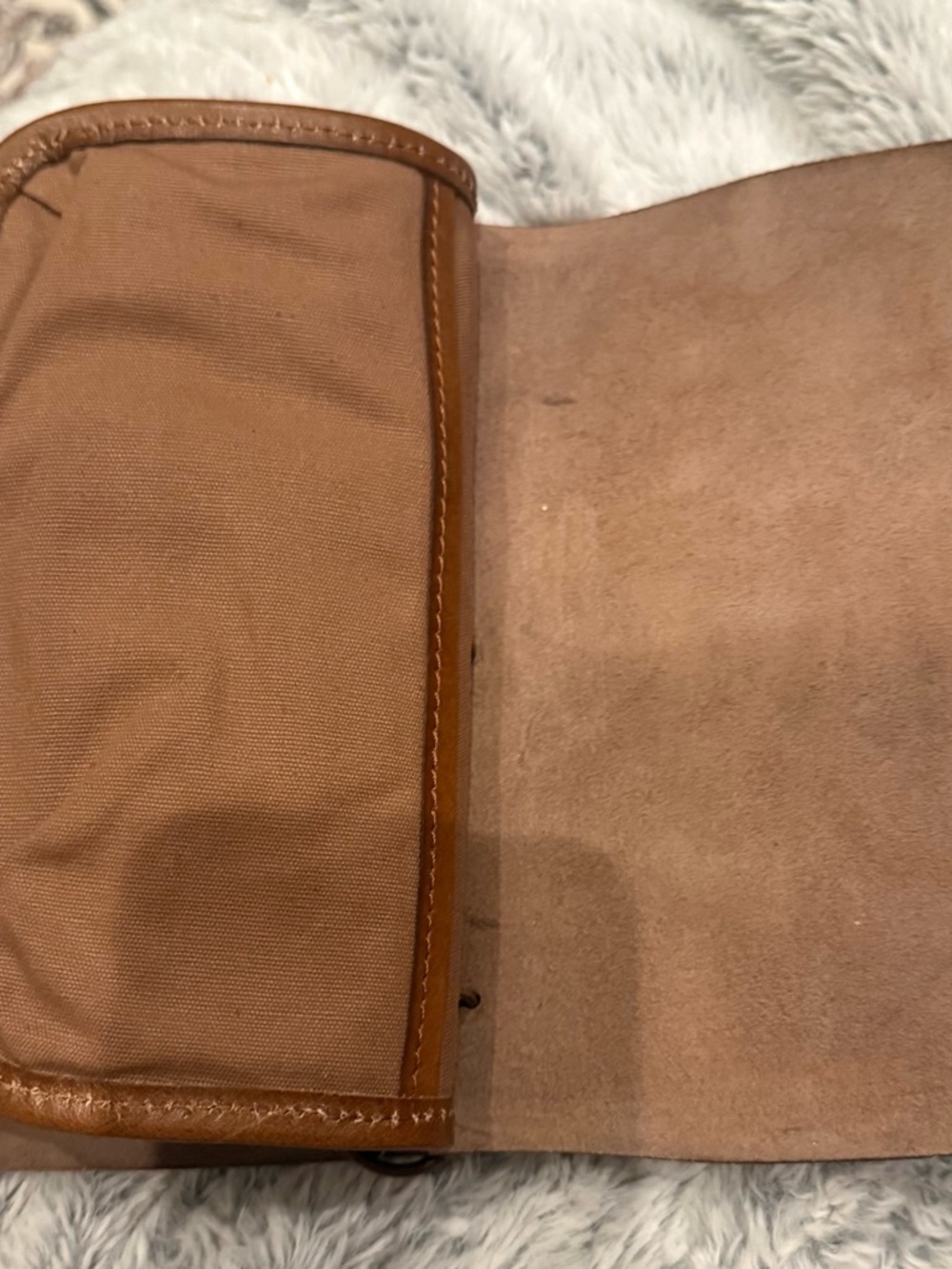 QVC Brown Leather Travel Folio with Embossed Compass - Picture 6 of 6
